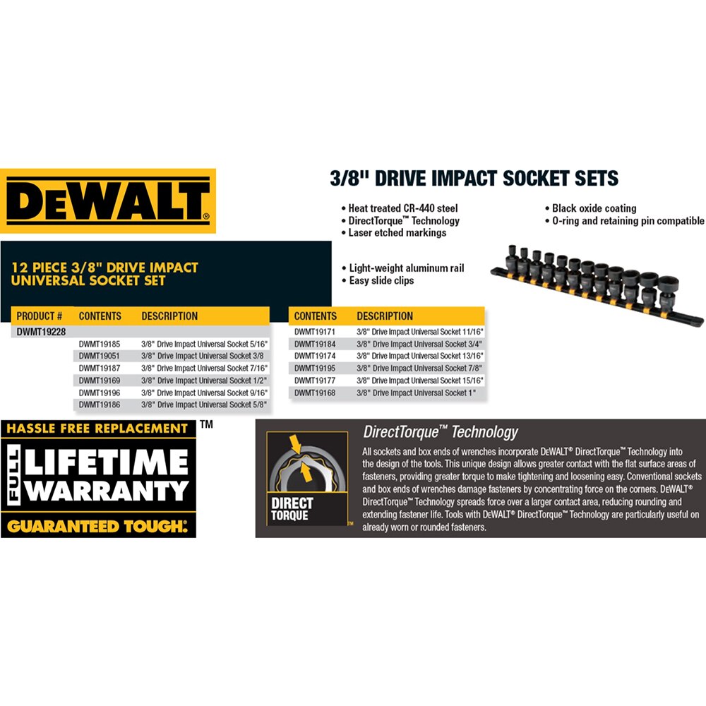 DeWALT 3/8 In. Drive 1/2 In. 12-Point Socket At Tractor Supply Co